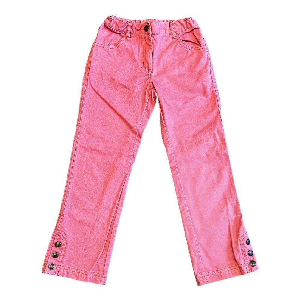 Janie & Jack Vintage Y2K Bubble Gum Pink Classic Style Denim Jeans Size 6